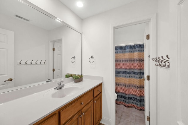 2785 Rutland Ct, Thompsons Station, TN 37179 - full bathroom featuring vanity, tile patterned floors, and a shower with curtain