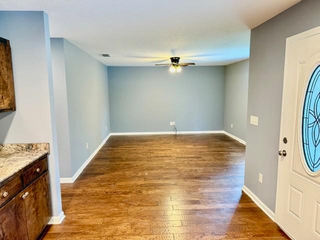 208 Broadrick St, Tullahoma, TN 37388 - foyer entrance with ceiling fan and wood finished floors