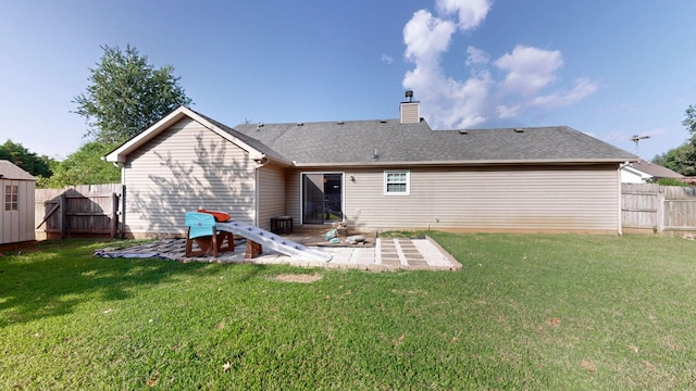 2806 Holsted Dr, Murfreesboro, TN 37128 - back of house featuring a patio, a fenced backyard, and a chimney