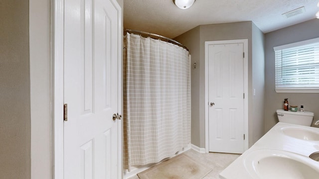 2806 Holsted Dr, Murfreesboro, TN 37128 - full bathroom with curtained shower, tile patterned flooring, and double vanity