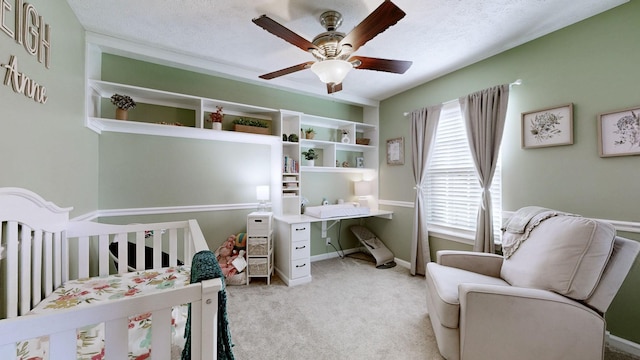 2806 Holsted Dr, Murfreesboro, TN 37128 - bedroom with light carpet, a ceiling fan, and an office area