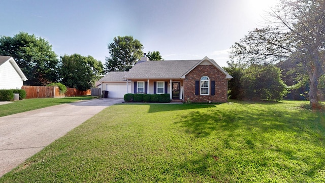 2806 Holsted Dr, Murfreesboro, TN 37128 - ranch-style home featuring brick siding, a garage, driveway, and a chimney