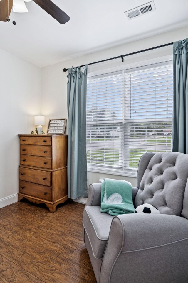 2016 Golden Ct, Spring Hill, TN 37174 - sitting room with a ceiling fan and wood finished floors