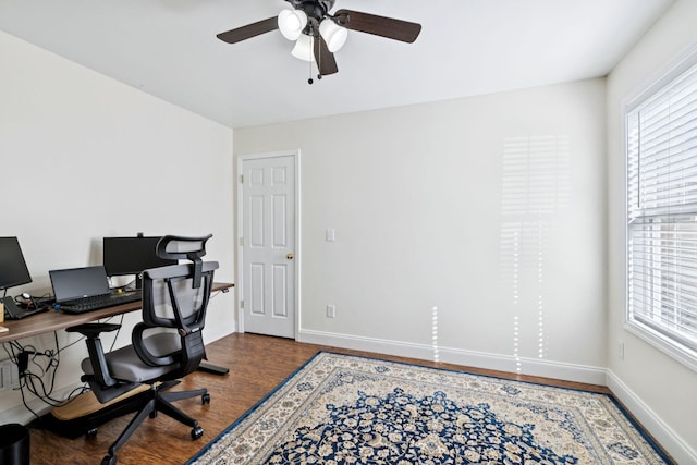 2016 Golden Ct, Spring Hill, TN 37174 - home office with wood finished floors, plenty of natural light, and ceiling fan