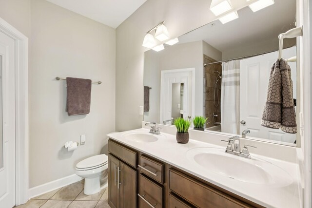 401 Birr Dr, Spring Hill, TN 37174 - full bathroom featuring double vanity, tile patterned flooring, and shower / tub combo