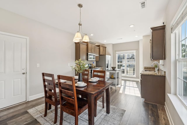 401 Birr Dr, Spring Hill, TN 37174 - dining area with plenty of natural light, dark wood finished floors, and recessed lighting