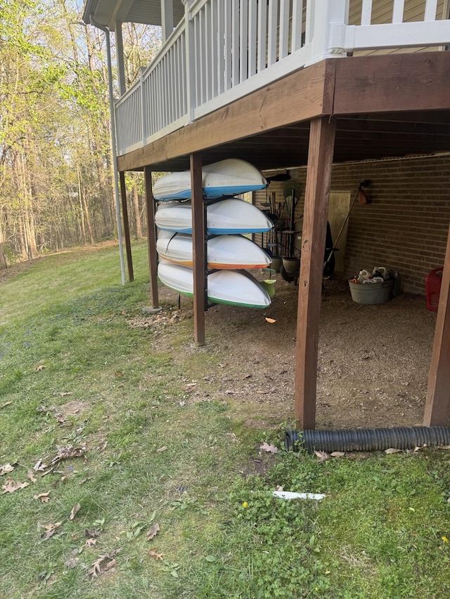 217 Red Oak Rd, Dover, TN 37058 - view of green lawn with a deck