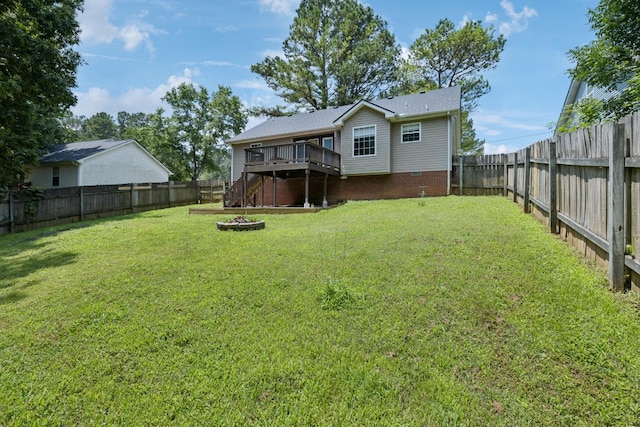 7616 Hudlow Ct, Fairview, TN 37062 - rear view of house featuring a deck, a fenced backyard, and stairway