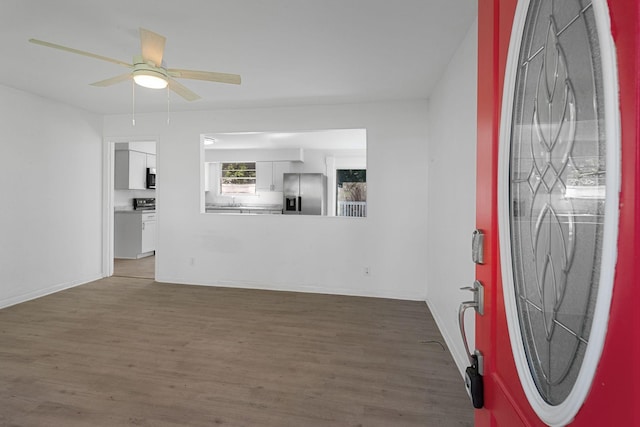 1401 Bearwallow Rd, Ashland City, TN 37015 - entryway featuring wood finished floors and ceiling fan