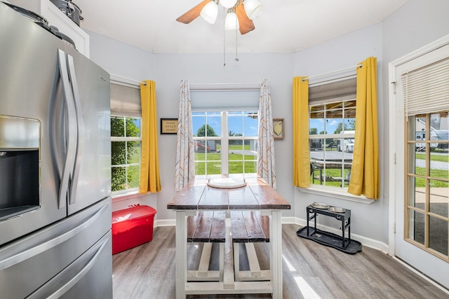 8100 Cedar Forrest Rd, Lascassas, TN 37085 - dining space with wood finished floors and ceiling fan