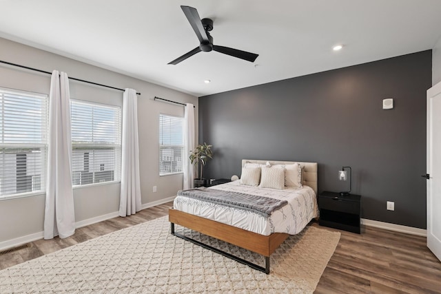 2006 Edison Park Ln, Nashville, TN 37209 - bedroom with wood finished floors, a ceiling fan, and recessed lighting