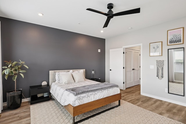 2006 Edison Park Ln, Nashville, TN 37209 - bedroom featuring wood finished floors, recessed lighting, and ceiling fan