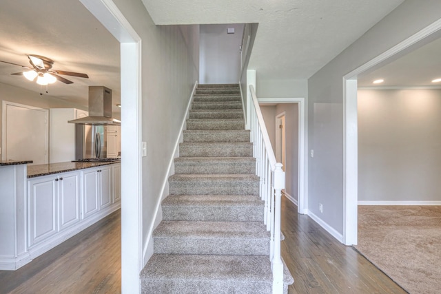 1213 N Graycroft Ave, Madison, TN 37115 - staircase featuring ceiling fan and wood finished floors