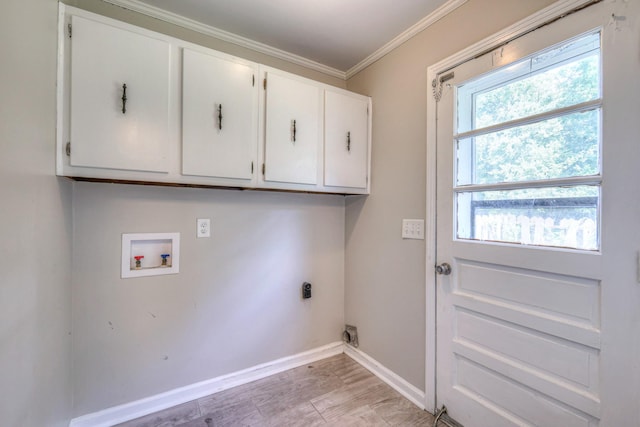 1213 N Graycroft Ave, Madison, TN 37115 - washroom with hookup for a washing machine, hookup for an electric dryer, cabinet space, plenty of natural light, and crown molding