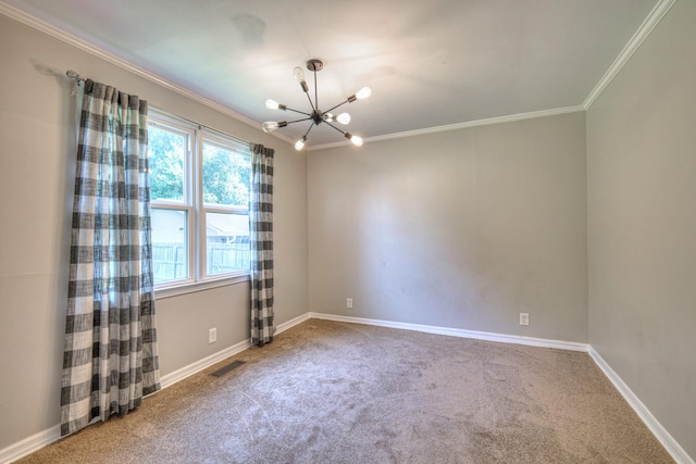 1213 N Graycroft Ave, Madison, TN 37115 - empty room with a chandelier, crown molding, and carpet
