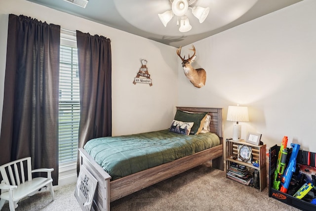 1319 Knoll Ln, Lebanon, TN 37087 - bedroom featuring carpet, multiple windows, and a ceiling fan