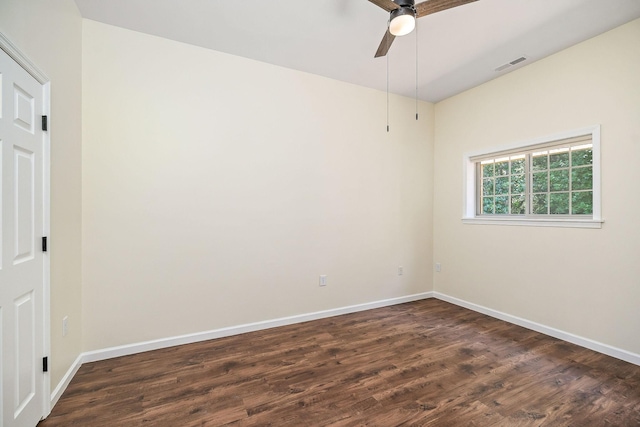 9656 Francis Ferry Rd, Rock Island, TN 38581 - empty room with dark wood-style floors and ceiling fan