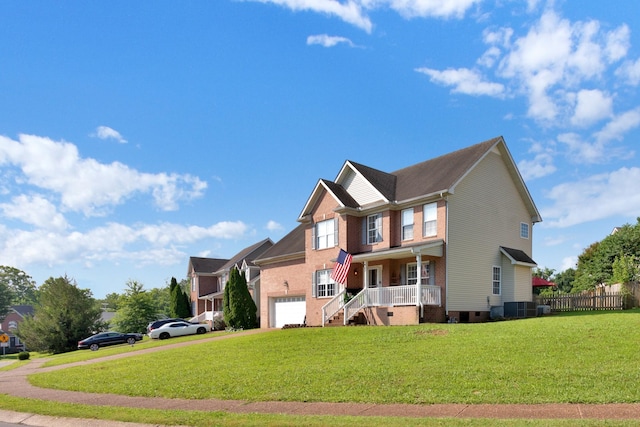 2105 Burgess Ln, Spring Hill, TN 37174 - view of front facade with a porch, a garage, driveway, and crawl space