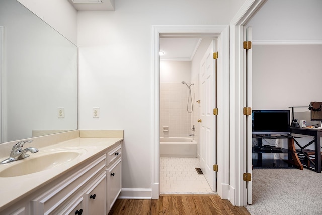 1436 Cheshire Pl, Murfreesboro, TN 37129 - bathroom with vanity,  shower combination, and crown molding