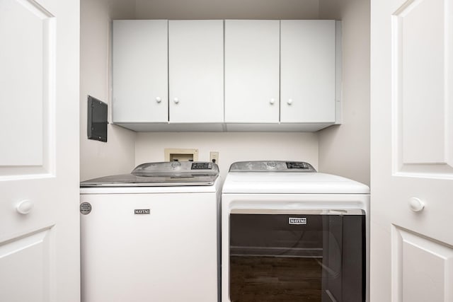 1436 Cheshire Pl, Murfreesboro, TN 37129 - laundry room with cabinet space, separate washer and dryer, and wood finished floors