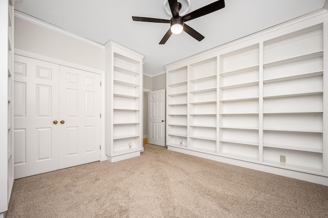 1436 Cheshire Pl, Murfreesboro, TN 37129 - unfurnished bedroom with carpet floors, a ceiling fan, and crown molding