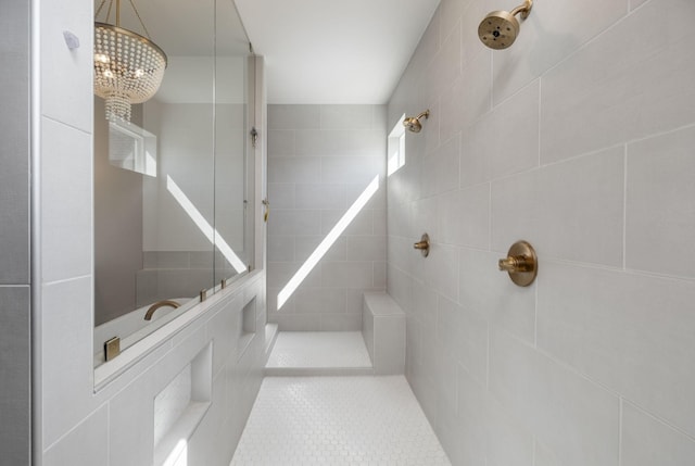 5831 Branta Dr, Franklin, TN 37064 - full bath with tiled shower and tile patterned floors