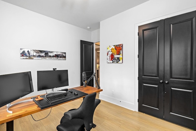 5831 Branta Dr, Franklin, TN 37064 - office area featuring baseboards and light wood finished floors