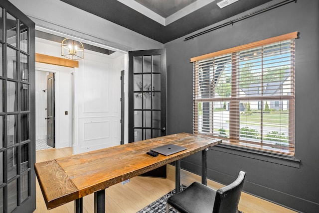 5831 Branta Dr, Franklin, TN 37064 - home office with wood finished floors