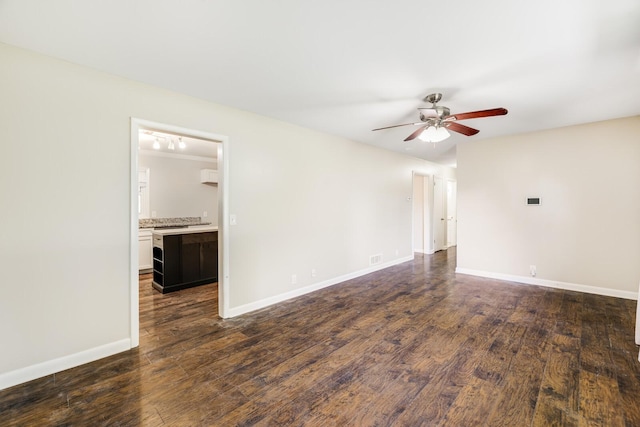 2010 Olympia Pl, Murfreesboro, TN 37130 - empty room with a ceiling fan and dark wood-type flooring