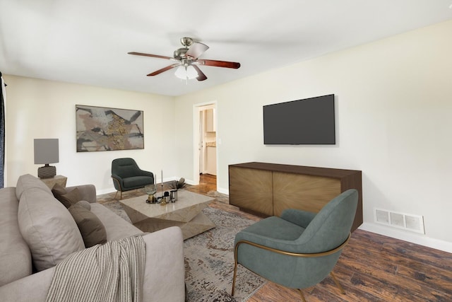 2010 Olympia Pl, Murfreesboro, TN 37130 - living room with ceiling fan and wood finished floors