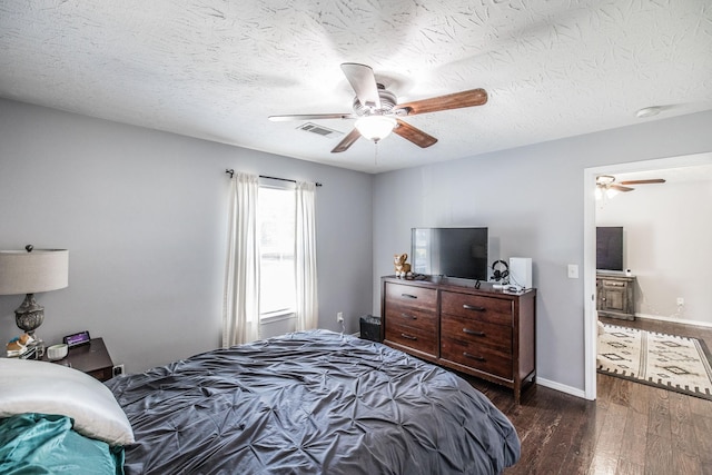 112 Ray Ave, Old Hickory, TN 37138 - bedroom with wood finished floors, a ceiling fan, and a textured ceiling