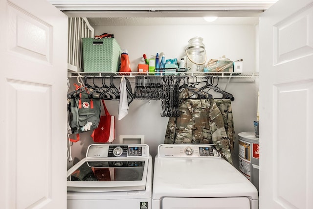 112 Ray Ave, Old Hickory, TN 37138 - laundry room with washing machine and dryer and water heater
