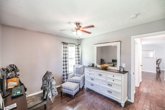 112 Ray Ave, Old Hickory, TN 37138 - office space with dark wood-style flooring, ceiling fan, and a textured ceiling