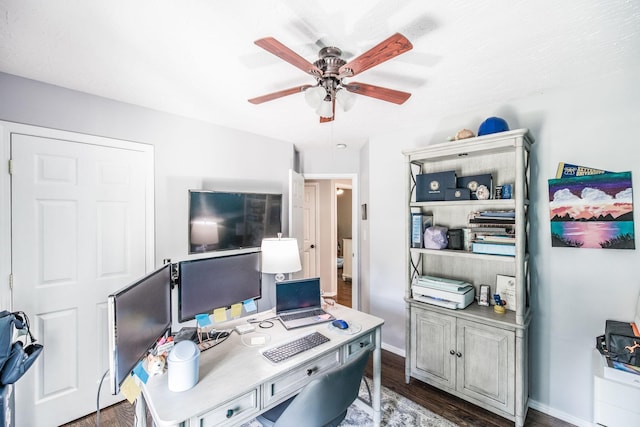 112 Ray Ave, Old Hickory, TN 37138 - office space with ceiling fan and dark wood-style flooring