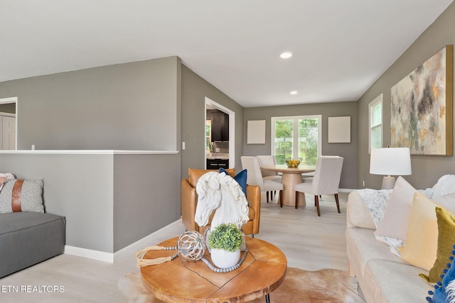 588 Meadowbrook Dr, Mcminnville, TN 37110 - living room featuring light wood finished floors and recessed lighting