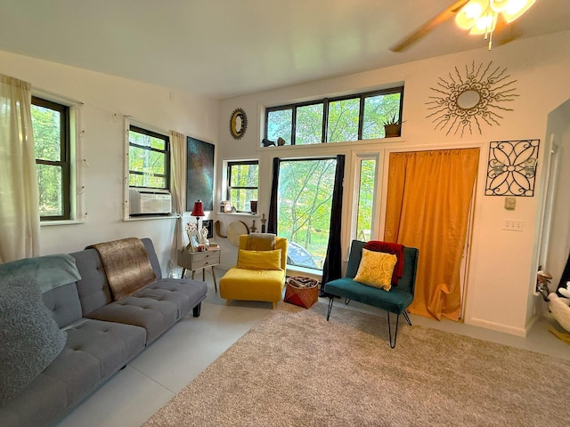 160 Webb Rd, Summertown, TN 38483 - living room featuring ceiling fan and cooling unit