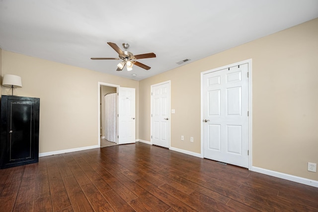 55 Parker Pt, Beechgrove, TN 37018 - unfurnished bedroom with dark wood-type flooring and ceiling fan