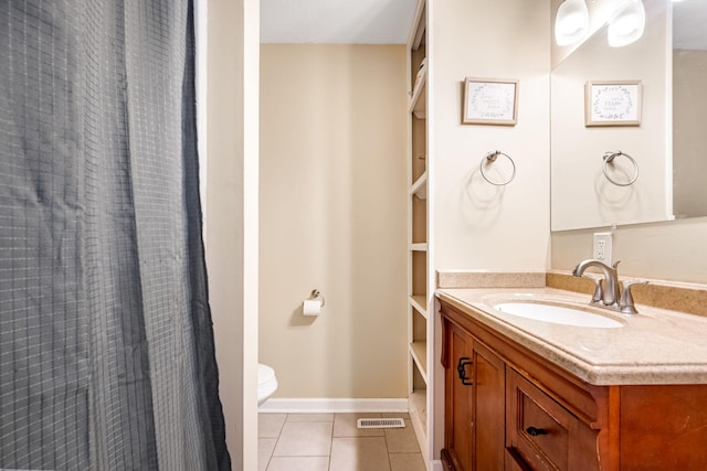 55 Parker Pt, Beechgrove, TN 37018 - bathroom featuring tile patterned floors, vanity, and a shower with curtain