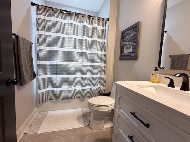 1782 Honey Ln, Estill Springs, TN 37330 - full bath with vanity, tile patterned floors, and shower / bath combination with curtain