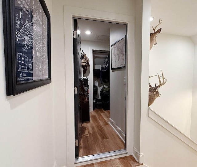 1782 Honey Ln, Estill Springs, TN 37330 - corridor with wood finished floors and recessed lighting