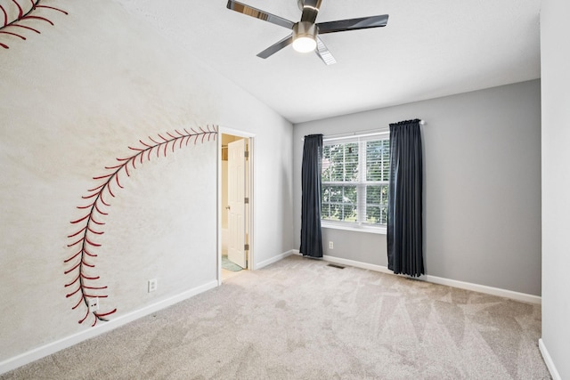 3138 Prater Ct, Murfreesboro, TN 37128 - carpeted spare room with vaulted ceiling and a ceiling fan