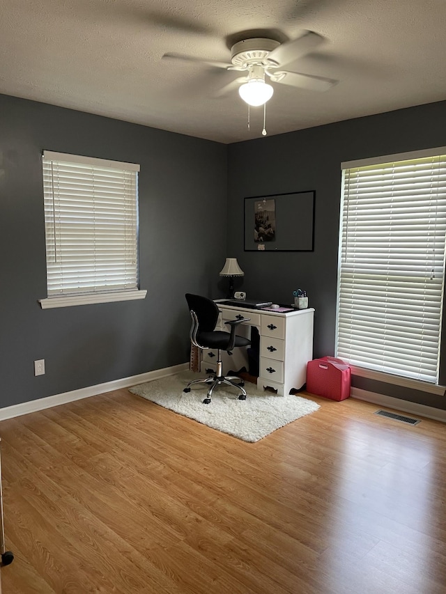 125 Monument Cir, Summertown, TN 38483 - home office featuring wood finished floors and ceiling fan