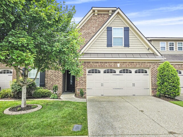 835 Meadowcrest Way, Lebanon, TN 37090 - view of front facade with concrete driveway, brick siding, and a front yard