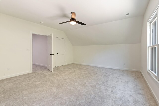 2210 Garners Creek Rd, Dickson, TN 37055 - bonus room featuring ceiling fan, light colored carpet, and lofted ceiling