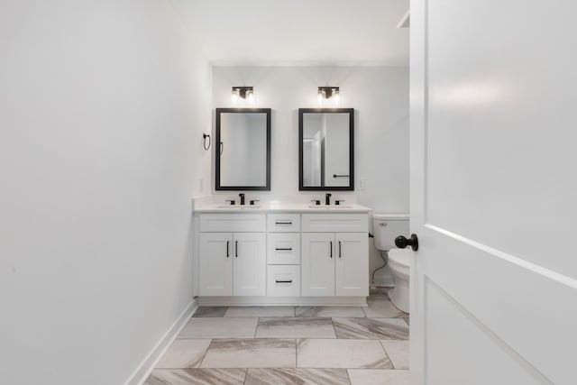 2210 Garners Creek Rd, Dickson, TN 37055 - full bathroom featuring double vanity and marble look tiles