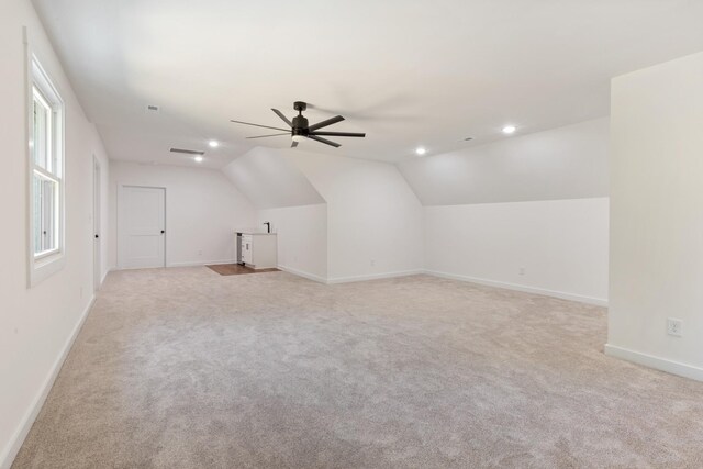 2210 Garners Creek Rd, Dickson, TN 37055 - bonus room featuring carpet flooring, a ceiling fan, vaulted ceiling, and recessed lighting