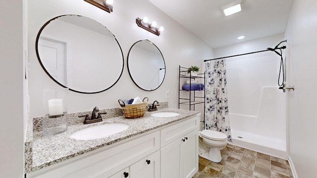 341 Holly Grove Rd, Lewisburg, TN 37091 - bathroom featuring double vanity and a shower with curtain