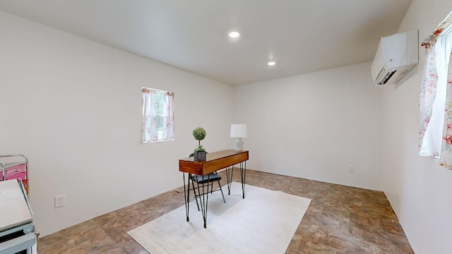 341 Holly Grove Rd, Lewisburg, TN 37091 - office space featuring a wall mounted AC, stone finish floors, and recessed lighting