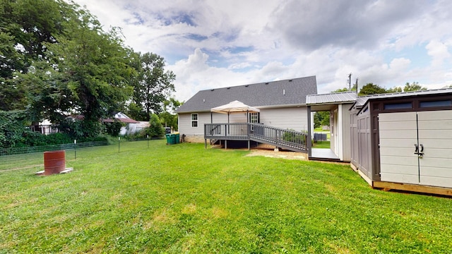 341 Holly Grove Rd, Lewisburg, TN 37091 - view of yard featuring a wooden deck, a shed, and a gazebo