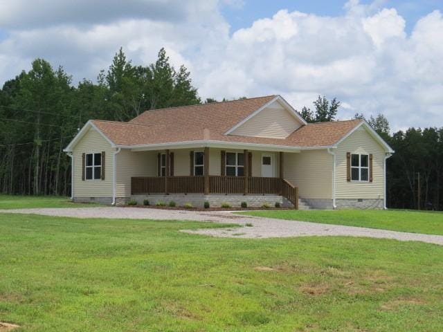 2300 Charlie Davis Rd, Goodspring, TN 38460 - single story home with crawl space, a porch, and a front yard